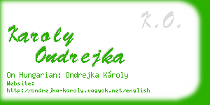 karoly ondrejka business card