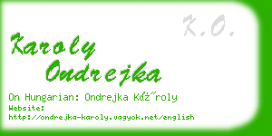 karoly ondrejka business card